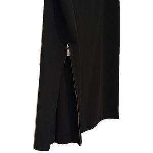 KORS Michael Kors Black Pencil Skirt with 12 Inch Side Zipper Slits on Each Side